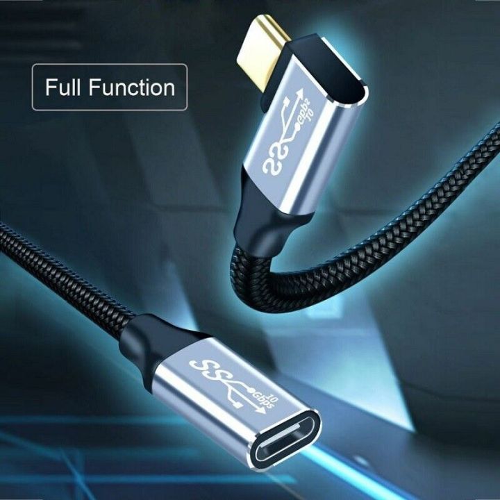 XIWAI Kabel Extension USB Type C Male to Female Elbow 10Gbps 100W 200cm ...