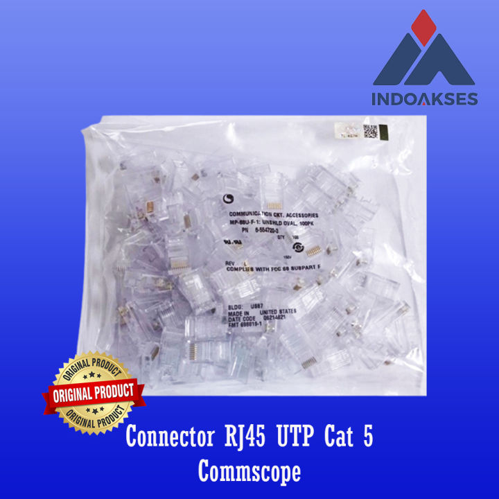 Konektor RJ45 AMP/Commscope Cat5 [ORIGINAL] 100PCS | Lazada Indonesia