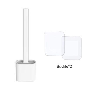 Silicone Toilet Brush Set with Holder Wall Hanging Hook Bathroom Cleaning Tool Flexible No Dead Angle Easy Clean Gaps Toilet Brush 馬桶刷