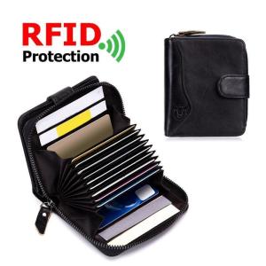 BULLCAPTAIN Genuine Leather Men Wallet Fashion Coin Purse Card Holder Rfid Wallet Portomonee Male Clutch Zipper Clamp Money