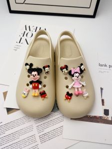 Crocs Charms Shoe Accessories DIY 3D Doll Mickey Minnie Mickey Mouse Detachable Set Shoe Flower Buckle for Crocs