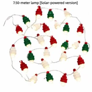 STARRY Warm Glow LED Christmas Tree Ornament Lights Soft Glow Festive Ambient Knit Hat Shaped Lights Eye-catching Shimmering Sparkling Light Effects String Lights Christmas Tree