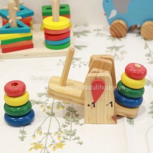 Đồ chơi cân học toán tháo lắp vòng tròn cầu vồng đồ chơi cân thăng bằng tháp xếp chồng thông minh cho Bé