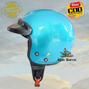 Helm Cargloss Hitam Dop budget pelajar dewasa pria wanita kaca datar injak hitam atau bening