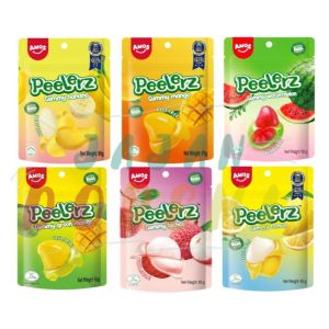 ~NEW~ [BUNDLE OF 6] 65G AMOS PEELERZ GUMMY BANANA / LEMON / LYCHEE / MANGO / GREEN MANGO / WATERMELON / MIX HALAL