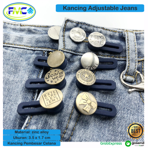 Kancing Celana Jeans Pembesar Pinggang Adjustable Elastis Longgar Nyaman di Pakai Praktis