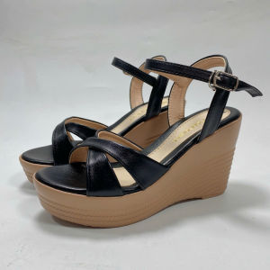 Giày sandal nữ đế xuồng vẫn cói FAROSA -K4 giày nữ quai chéo đế cao 9 phân siêu nhẹ êm chân