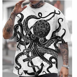 Mens T Shirt Japanese Style Ukiyo E Graphic Clothing Short Sleeve O-neck T Shirts Streetwear Cool 3D Print Mount Fuji Tee Top