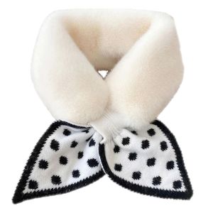 Womens Winter Faux Fur Collar Thick Plush Neck Warmers For Cross Scarf Wool Collar Winter Warm Scarf Decorative Scarfs