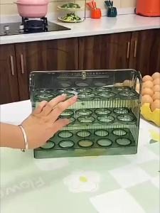 Automatic Flip Transparent 30 Grid Egg Tray  Three Layer Egg Storage  Organizer  Rack Container
