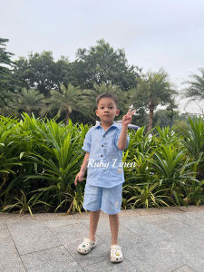 [JUNE LINEN - Kids] VQ02- Quần short LINEN cho bé trai12-40kg. Pure linen washed (200gsm). Nhiều màu.
