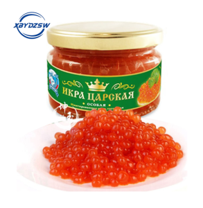 俄罗斯鱼子酱即食Russian Imported Salmon Red Caviar Sushi Western Food Instant Seafood-220g