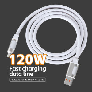 RII 120W Type C with 6A Adapter Original Fast Charger Liquid Silicone Cable Led Light Compatible with Android Phones