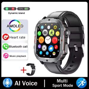 2025 New Military Smart Watch Men Waterproof Outdoor Sports Fitness Tracker Health Monitor 2.19" BT Call Smartwatch