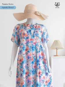 Daster katun rayon Namira Ld 110cm Pb 125cm home dress busui bumil friendly