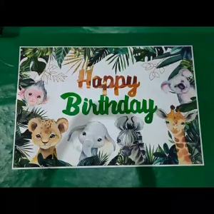 Ready stock sa local warehouseBohemian Floral Newborn Baptism Party Backdrop Fabric Green Leaf Flower Gender Reveal Banner Hanging Cloth