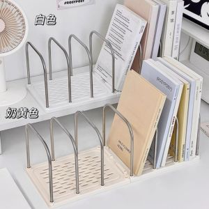 SHUNAICHI  Desktop Bookshelf Book Magazine Storage Rack Desk Organizer Detachable Vertical Divided Books Holder School Office Supplies