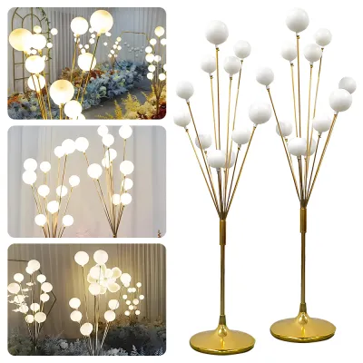 HOMZO Wedding Props Luminous Wedding Party Multi Floor Lamp White Ball Road Lead Light For Wedding Stage Apple Tree Chandelier Stand Backdrop Modern T Roadlight Stage Pedestals Pillar Birthday Party Wedding Decor
