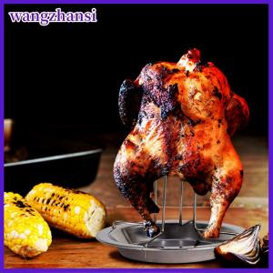 wangzhansi Rang Nướng Đứng Gà Rang Nướng Giá Nhà Bếp Ngoài Trời BBQ Công Cụ Thép Carbon Không Dính Nướng Gà Tấm