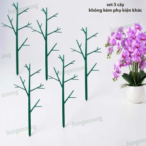 Combo 5 nhánh cây nhựa PP dẻo bền tạo dáng trang trí cố định hoa lan và cây kiểng