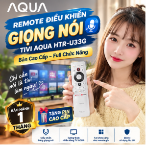 Khiển Aqua có giọng nói mẫu mới AQUA 2025 – Remote Smart Tivi Màu Trắng Dễ Sử Dụng