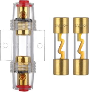 VEXUNGA 4-8 Gauge AWG Inline 80 Amp Fuse Holder with 80A AGU Fuses for Car Audio Alarm Amplifier Subwoofer in-line Fuse Holders (80Amp)
