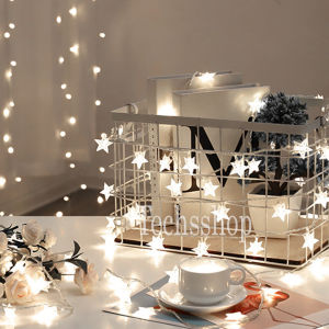 Đèn led trang trí hình ngôi sao dài 6m nhiều màu - Đèn led dây trang trí sinh nhật - Dây đèn led đom đóm dùng điện - Đèn trang trí nhà cửa - phụ kiện trang trí noel đám cưới - Lễ hội hội nghị tiệc - Happy birthday