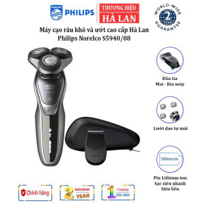 [BH 2 NĂM] Máy cạo râu khô và ướt cao cấp Philips Norelco S5940/88 Serial 5000 có đầu tỉa để tỉa tóc mai và ria mép - NHẬP KHẨU CHÍNH HÃNG HÀ LAN