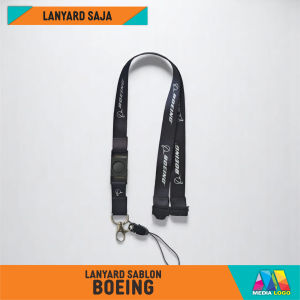 Lanyard / Tali ID Card BOEING Sablon Break Away