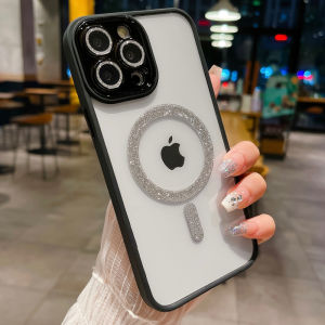 Casing iPhone 14 6.1 | 14 Pro | 14 Pro Max | 15 | 15 Pro | 15 Pro Max | 15 Plus Case Magsafe Glitter Ultra Hybird Elegant Gradasi Color