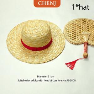 [COD] CHENJ หมวกฟางลายการ์ตูนลูฟี่อะนิเมะสองมิติแบบดั้งเดิมหมวกกันแดดของขวัญวันเกิดที่ดีที่สุด