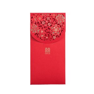 GONUUWGL 6pcs Hollow Chinese Red Envelopes Rectangular  Engraving Lucky Money Bag Spring Festive Decoration Three-dimensional  New Year