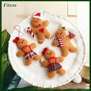 Fitow 1 3 6pcs Christmas Fuzzy Gingerbread Man Doll Xmas Tree Pendants New Year Kids Gift Hanging Ornaments Christmas Decorations For Home