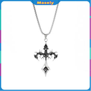 Masely Cross Pendant Necklace Retro Flame Cross Necklace Mens and Womens Gift Men Women Jewelry