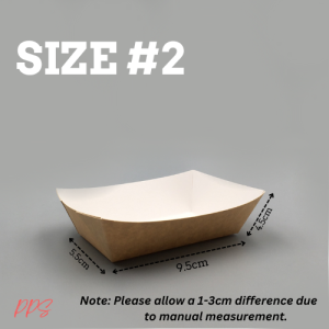 Kraft Paper Boat Tray White Inside Disposable Food Serving Boat Plate Tray Take Out Food Trays - 50pcs