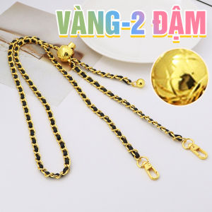 Dây Đeo Túi Điều Chỉnh Độ Dài DA ĐEN Đan Xích 7mm - 100style