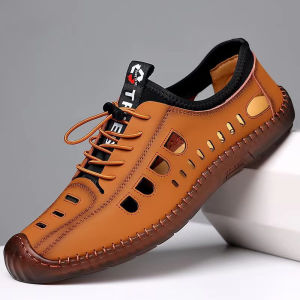 Free Shipping New MenS Summer Shoes Versatile Casual Sandals Perforated Design Comfortable And Breathable With A Soft Rubber-Like Sole