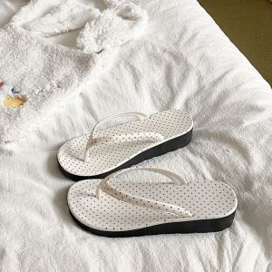 [Free Shipping] Beautiful Polka Dot Shoes~Highly Stylish WomenS Summer Flip-Flops For Outdoor Wear With Thick Soles For Height Increase And Anti-Slip Design Trendy And Fashionable