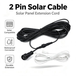 Solar Light Extension 5M Cable Thick Wire Power 10M Cord Solar Powered Flood light Waterproof IP67