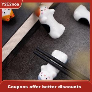 【Y2E2noa】 Cute Japanese Rich Cat Lucky Cat Groceries Crafts Kittens Chopstick Racks Household Trinkets Kittens