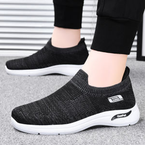 Fashion Mens Casual Sneakers Mesh Breathable Outdoor Lightweight Sports Shoes For Men Black Slip-On Loafers Big Size 39-45
