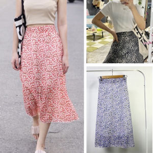 กระโปรงบานผ้าชีฟอง กระโปรงใส่ทํางานเนื้อผ้าเป็นชีฟอง กระโปรงผู้หญิงยาวปานกลาง กระโปรงใส่่ทํางานมีให้เลือกหลายสี หลายลาย