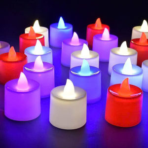 Combo 5 Nến LED Điện Tử Nhiều Màu - Đèn Cầy Tealight - Đèn Nến Giả Không Khói An Toàn Trang Trí Phòng Ngủ Decor Sự Kiện Kèm Pin