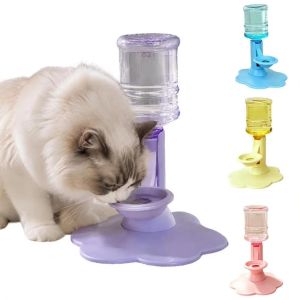 CANICECA Gravity Fed Gravity Water Dispenser ABS Leak-Proof Cat Water Dispenser  Adjustable Height Pet Water Dispenser Stand Cats and Dogs