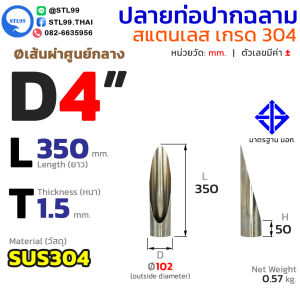 ปลายท่อ ปากฉลาม สแตนเลส 304 เกรดพรีเมียม มาตราฐาน มอก. เชื่อมตกแต่ง ท่อรถไถ 6ล้อ 10ล้อ รถพ่วง ท่อตัดปากฉลาม โหด! เท่ ดุดัน เสริมเสียงแน่น ๆ 🚗💨