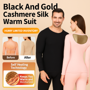Black Gold Graphene Autumn Clothes Patch Thermal Underwear Set