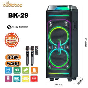 High-power outdoor square dance and karaoke speakers equipped with dual microphones and high-quality colorful lights