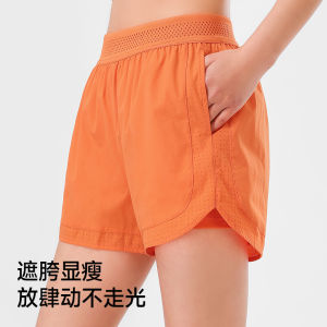 Sports Shorts for Women Workout Breathable Exercise Running Double Layer Short Pants with Pocket Loose Fitting Sweat Leisure Shorts