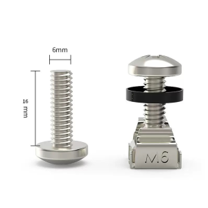 30pcs M6 Cage Nut Bolts Screw Network Cabinet Screw 304 Stainless Steel M6 X 16mm