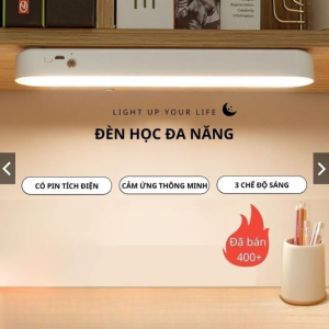 Đèn học led bảo vệ mắt tích điện có remote  đèn led cảm ứng 3 chế độ sáng cao cấp gắn phòng ngủ - bàn trang điểm